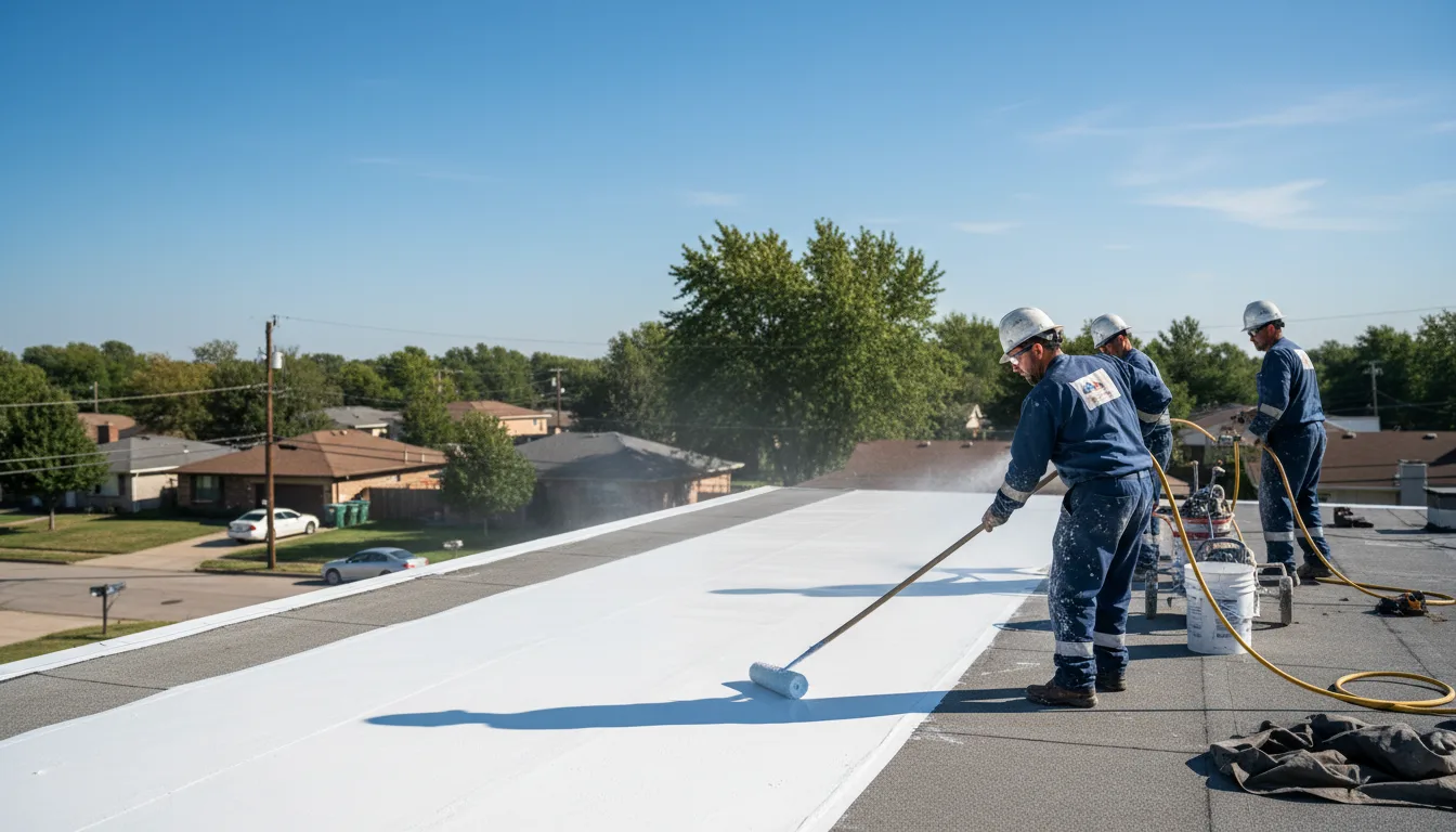 Commercial roof coating in Santa Maria, TX near me